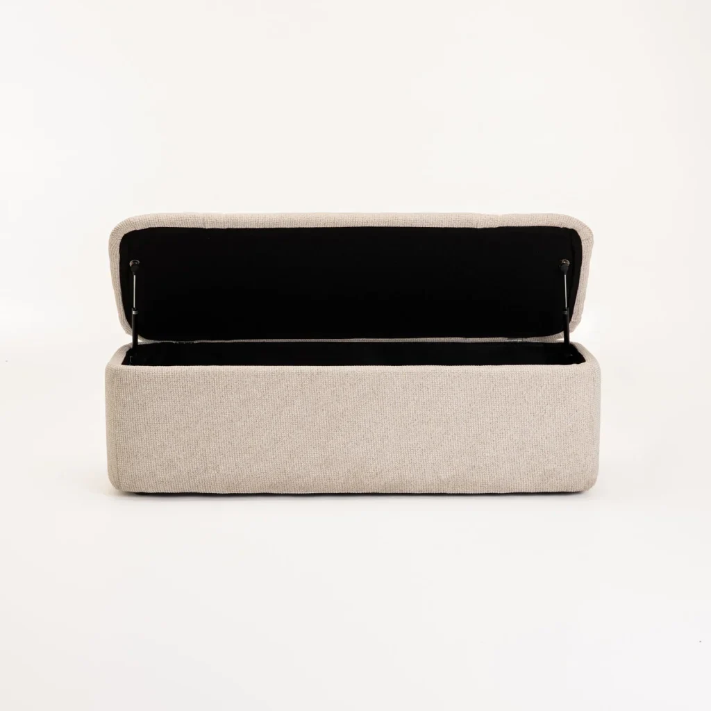 FERN TEXTURED FABRIC STORAGE OTTOMAN - Image 3