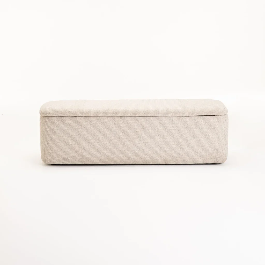 FERN TEXTURED FABRIC STORAGE OTTOMAN - Image 4