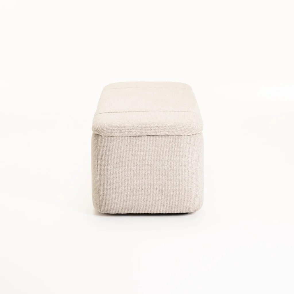 FERN TEXTURED FABRIC STORAGE OTTOMAN - Image 5