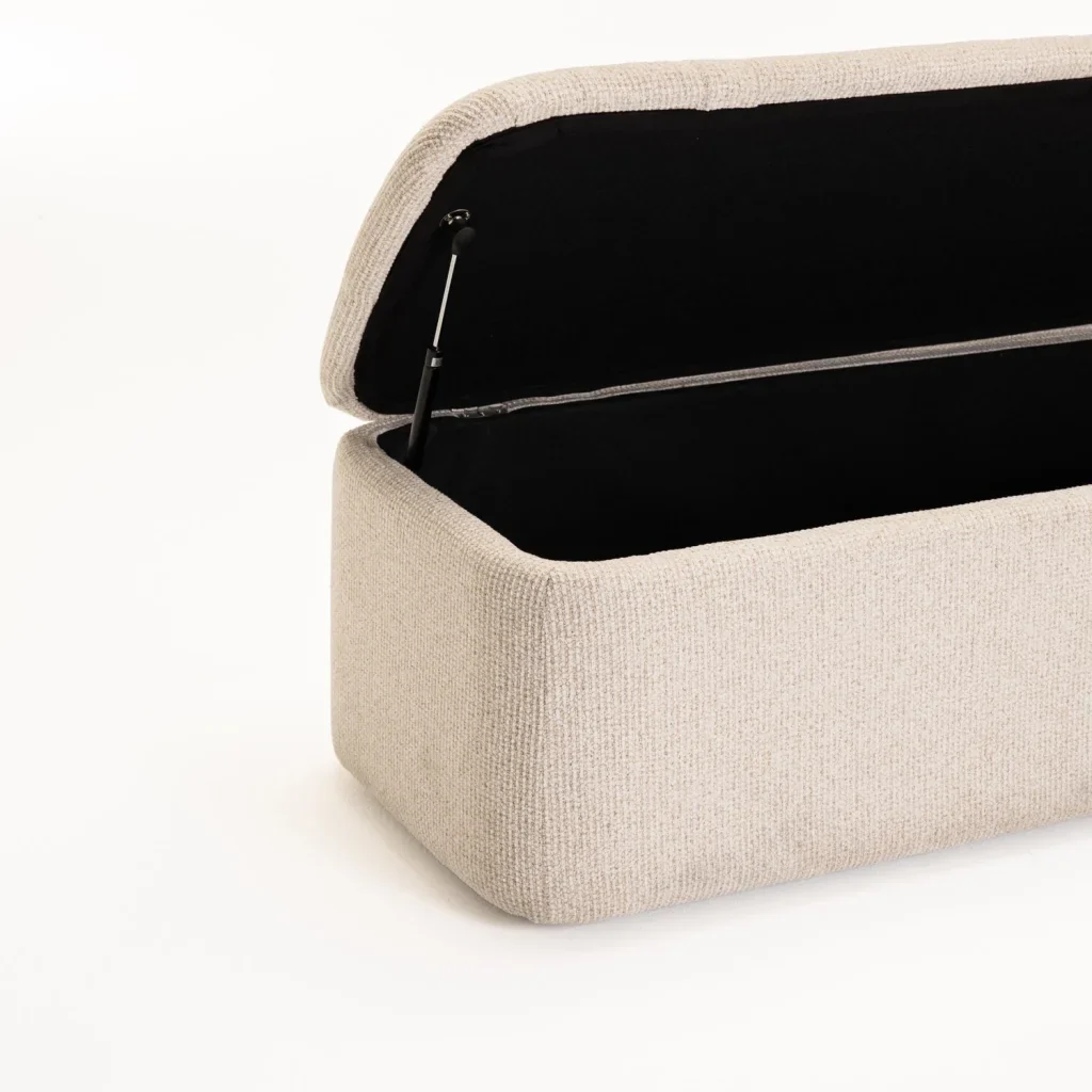 FERN TEXTURED FABRIC STORAGE OTTOMAN - Image 6