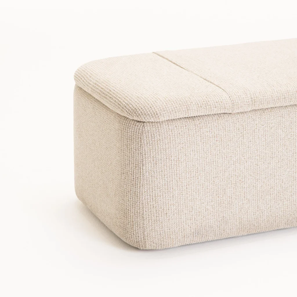 FERN TEXTURED FABRIC STORAGE OTTOMAN - Image 7