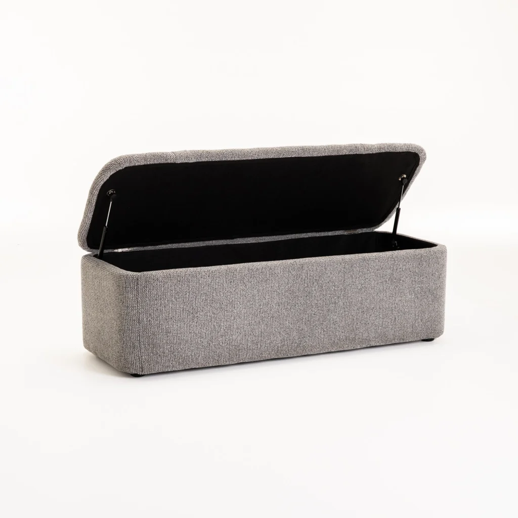 FERN TEXTURED FABRIC STORAGE OTTOMAN - Image 8
