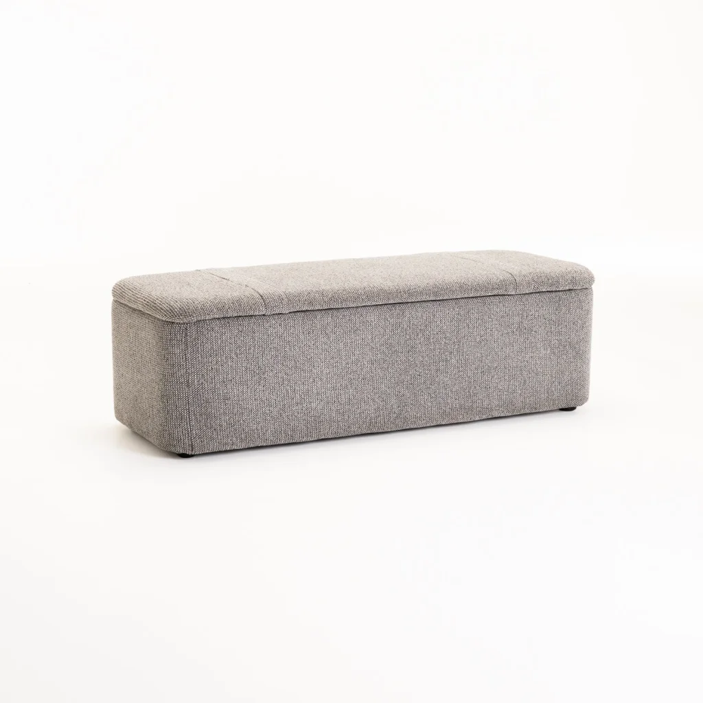FERN TEXTURED FABRIC STORAGE OTTOMAN - Image 9