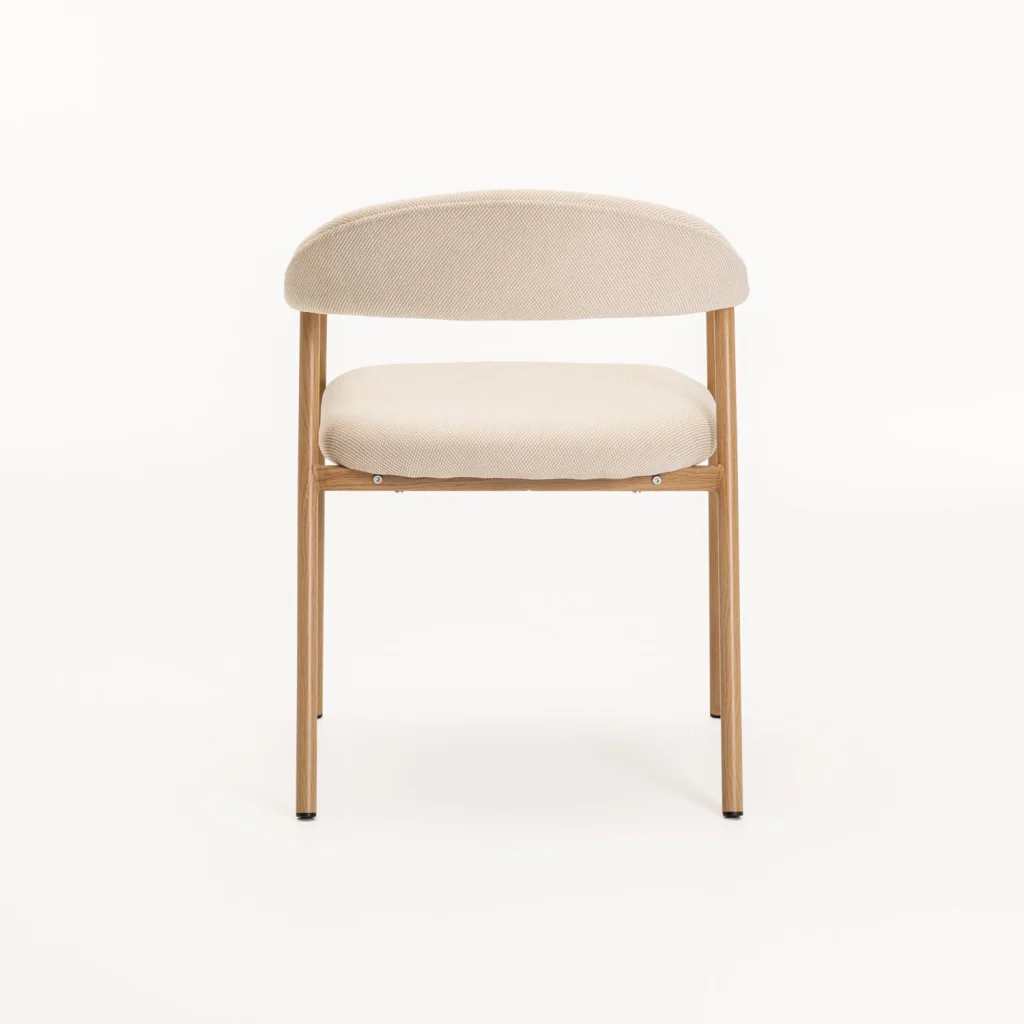 LEE FABRIC DINING CHAIR CREAM/NATURAL LEGS - Image 4