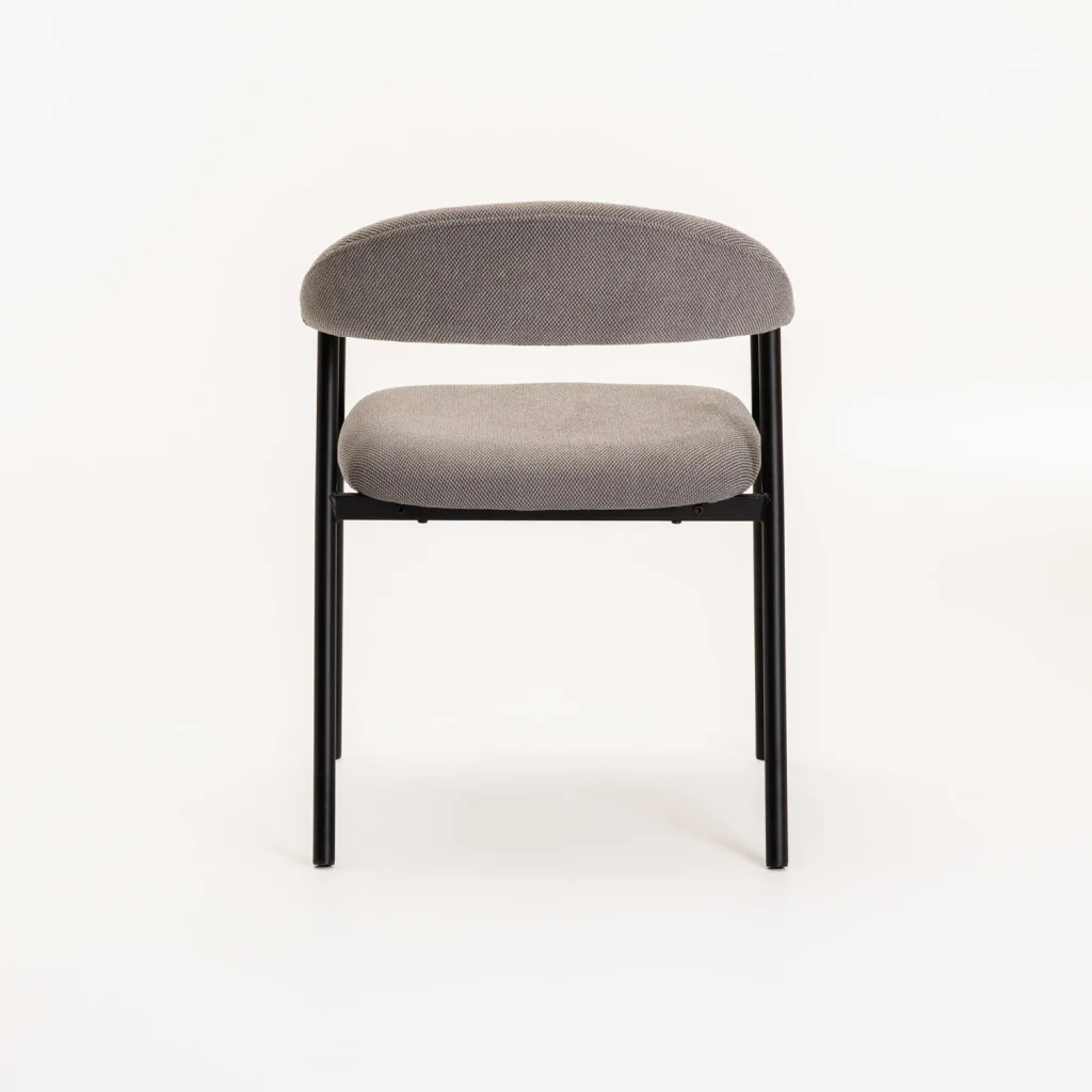 LEE FABRIC DINING CHAIR GREY/BLACK LEG - Image 4